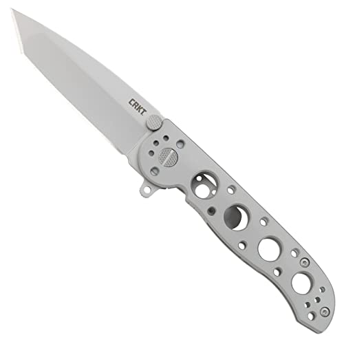 CRKT M16-02SS EDC Folding Pocket Knife: Sandvik Steel 4-Position Pocket Clip Bead Blast Blade/Stainless Steel Handle/M16-02SS