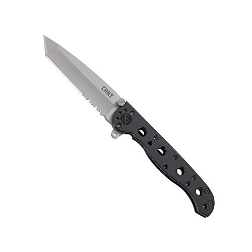 Columbia River Knife & Tool M16-10S EDC Folding Pocket Knife: Everyday Carry, Serrated Edge Blade, Tanto, Frame Lock, Stainless Steel Handle, Reversible Pocket Clip