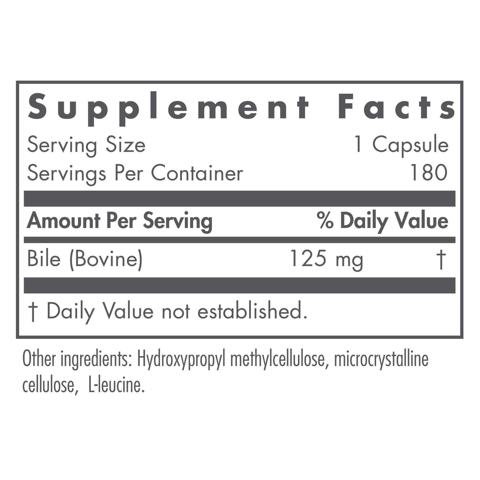 Nutricology - Ox Bile - 180ct