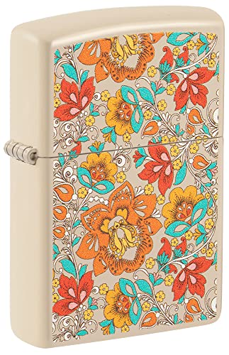 Zippo - Vintage Floral Design Flat Sand Lighter
