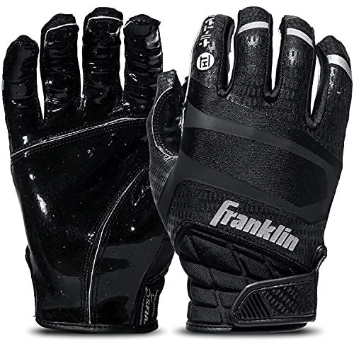 Franklin Sports - Hi-Tack Receiver Gloves - Black - Adult X-Large
