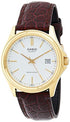 Casio - Mens Gold Analog Dress Watch W/Croc-Leather Band