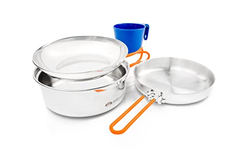 GSI - Stainless Mess Kit For Camping And Backpacking - 1 Person