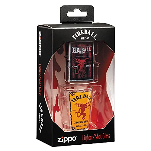 Zippo - Lighter & Fireball Shot Glass Gift Set