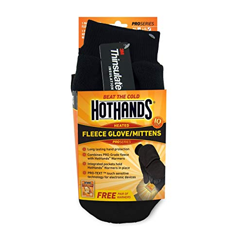 Hothands - Heated Fleece Glove Mittens - M/L - Black