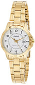 Casio - Womens Gold Ion Plated Stainless Steel Band Analog Watch